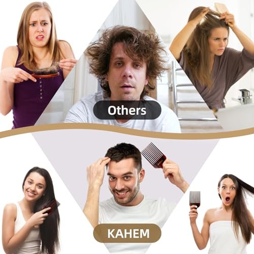 KAHEM Wide Tooth Pick Comb for Long, Thick, Curly Hair - 6.89 Inch Detangling and Lifting Comb for Women and Men's Hair Styling - görsel 10