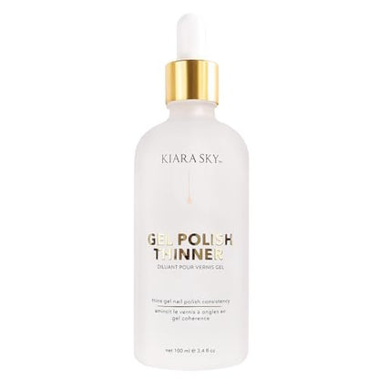 Kiara Sky Gel Polish Thinner – Revive Thick Nail Gel, 3.4 fl oz for Soak-Off & UV LED Lamps Avelisse