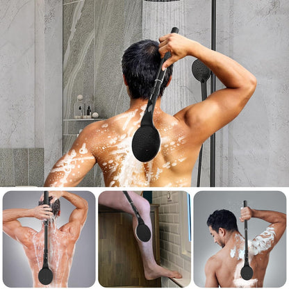 BTideas 25.7" Telescopic Back Scrubber for Shower – Anti-Slip Long Handle Bath Brush for Elderly, Disabled, and Limited Arm Movement – Exfoliating Body Brush for Improved Skin Health Avelisse