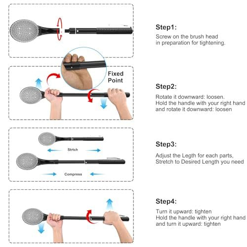 BTideas 25.7" Telescopic Back Scrubber for Shower – Anti-Slip Long Handle Bath Brush for Elderly, Disabled, and Limited Arm Movement – Exfoliating Body Brush for Improved Skin Health Avelisse
