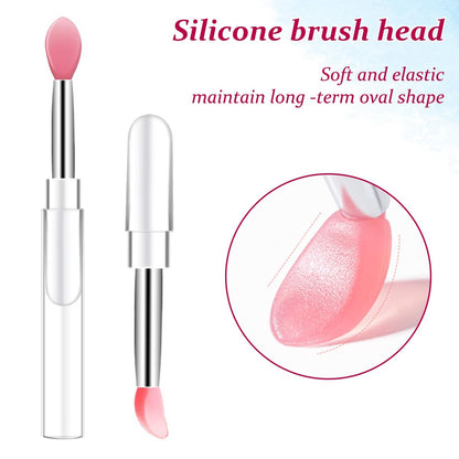 10-Piece Silicone Lip Brush Set with Caps – Reusable Lipstick Applicator & Lip Mask Tool for Precise Makeup Application