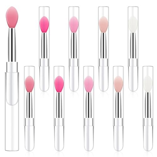 10-Piece Silicone Lip Brush Set with Caps – Reusable Lipstick Applicator & Lip Mask Tool for Precise Makeup Application - görsel 2