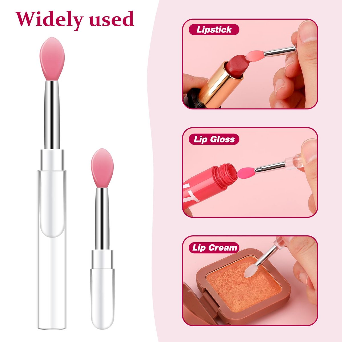 10-Piece Silicone Lip Brush Set with Caps – Reusable Lipstick Applicator & Lip Mask Tool for Precise Makeup Application - görsel 13