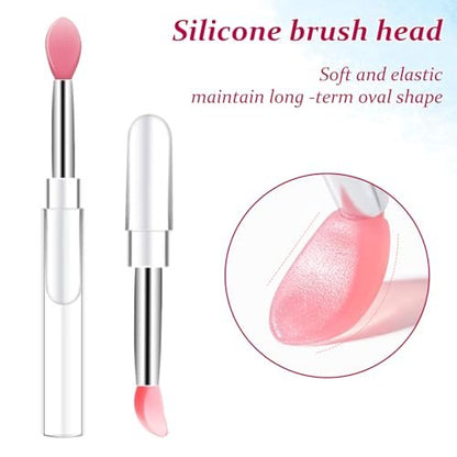 10-Piece Silicone Lip Brush Set with Caps – Reusable Lipstick Applicator & Lip Mask Tool for Precise Makeup Application