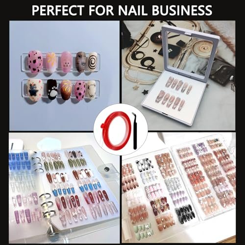 GUXACU 5 Rolls Double Sided Tape Nail Tape for Press On Nails - Acrylic Adhesive for Nail Packaging, Storage & Display with Tweezer - görsel 6