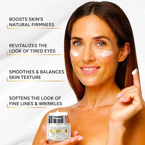 Retinol Cream for Face with Collagen Peptides & Hyaluronic Acid - Anti Aging Wrinkle Cream for Women and Men - Day & Night Facial Moisturizer for Firming, Tightening Neck & Décolleté - görsel 4