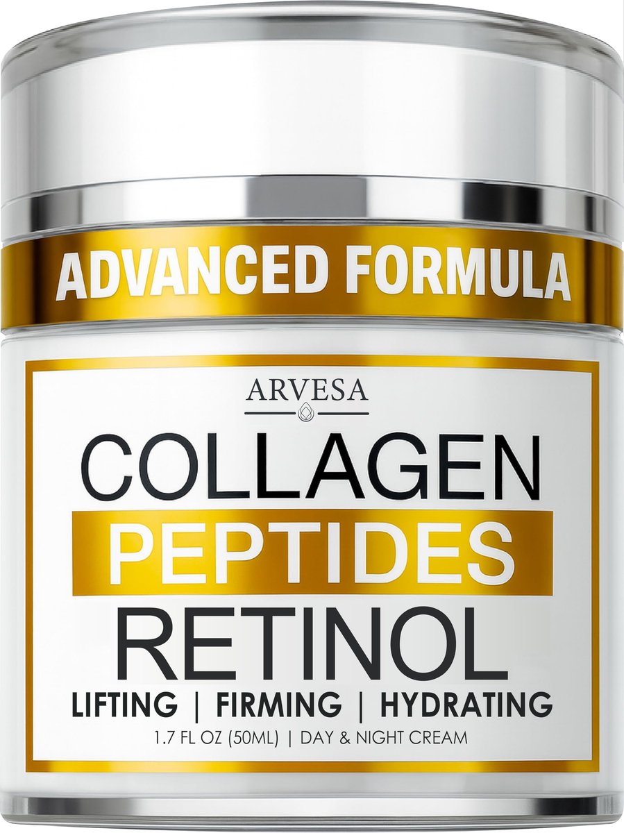 Retinol Cream for Face with Collagen Peptides & Hyaluronic Acid - Anti Aging Wrinkle Cream for Women and Men - Day & Night Facial Moisturizer for Firming, Tightening Neck & Décolleté - görsel 1