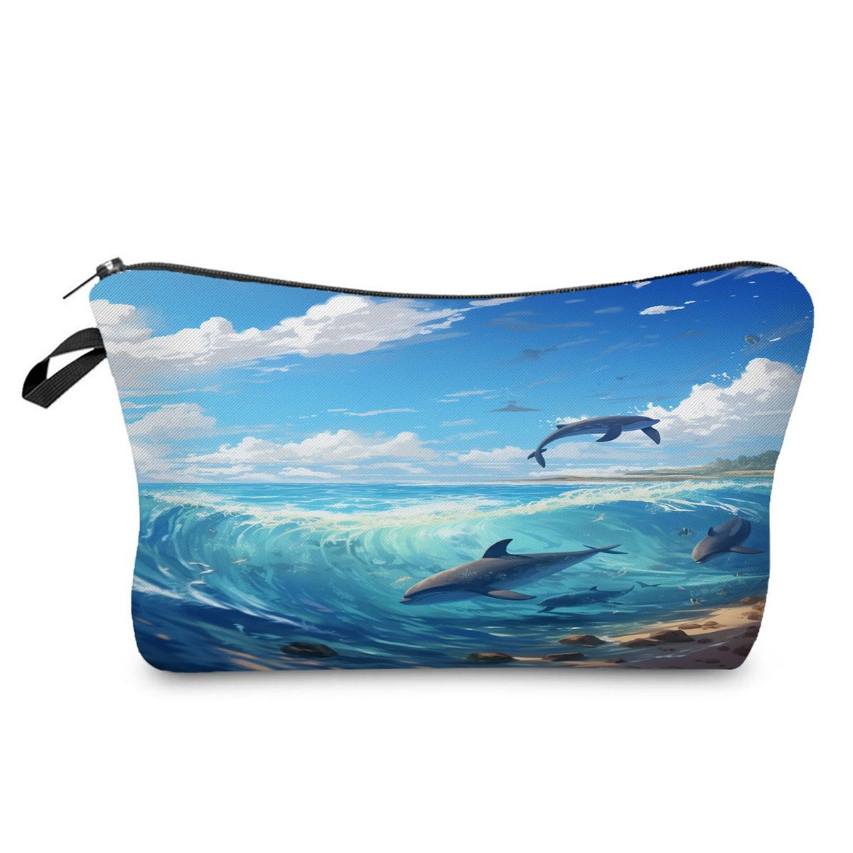 Livel lhood Dolphin Gift Makeup Bag - Cute Small Cosmetic Organizer Pouch for Travel, Ocean Lovers, Women & Girls - görsel 1