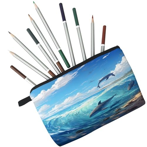 Livel lhood Dolphin Gift Makeup Bag - Cute Small Cosmetic Organizer Pouch for Travel, Ocean Lovers, Women & Girls - görsel 8