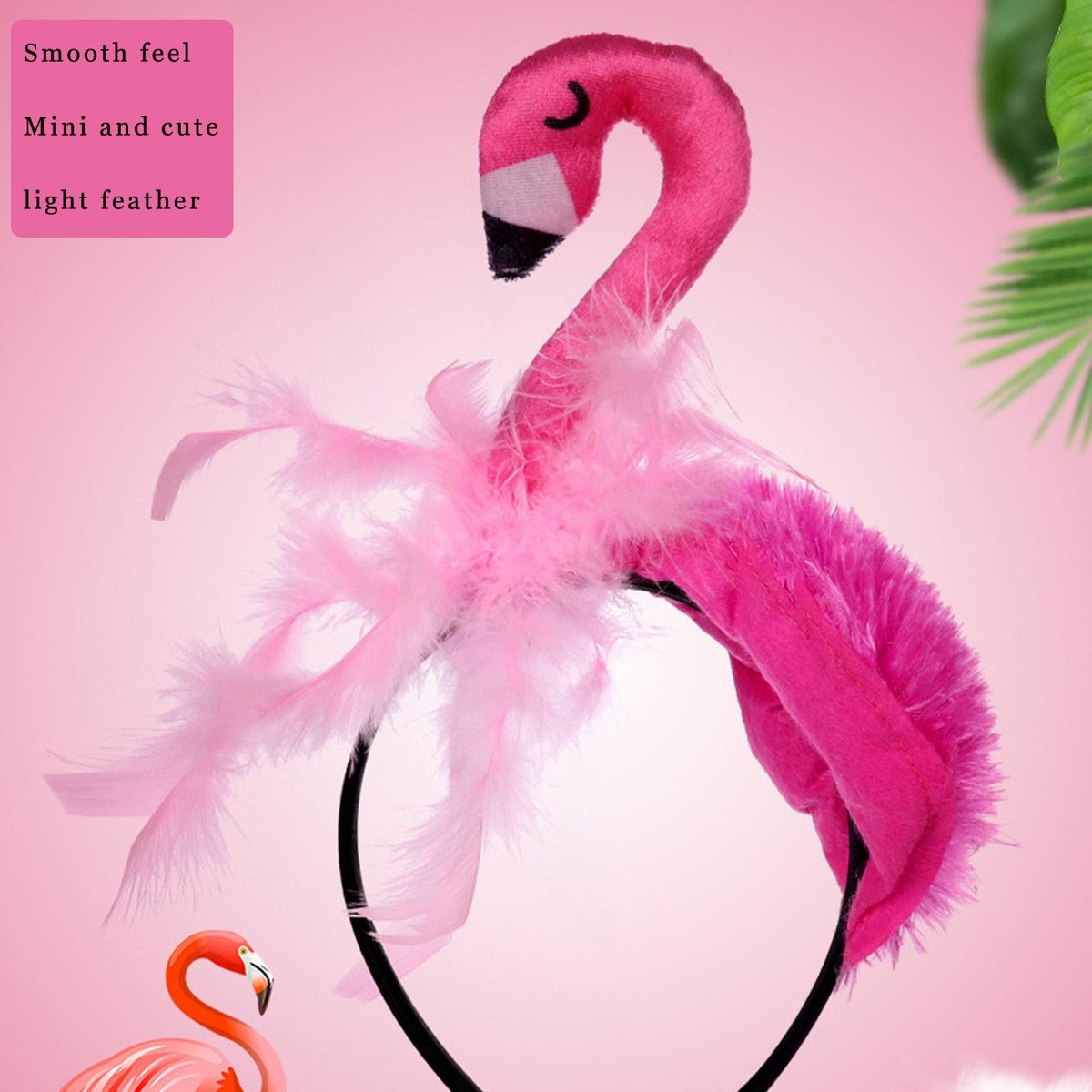 MAOTTIE Flamingo Headband for Women - Pink Valentine's Day Hair Accessory, Adjustable Plastic Cute Headwear - görsel 9
