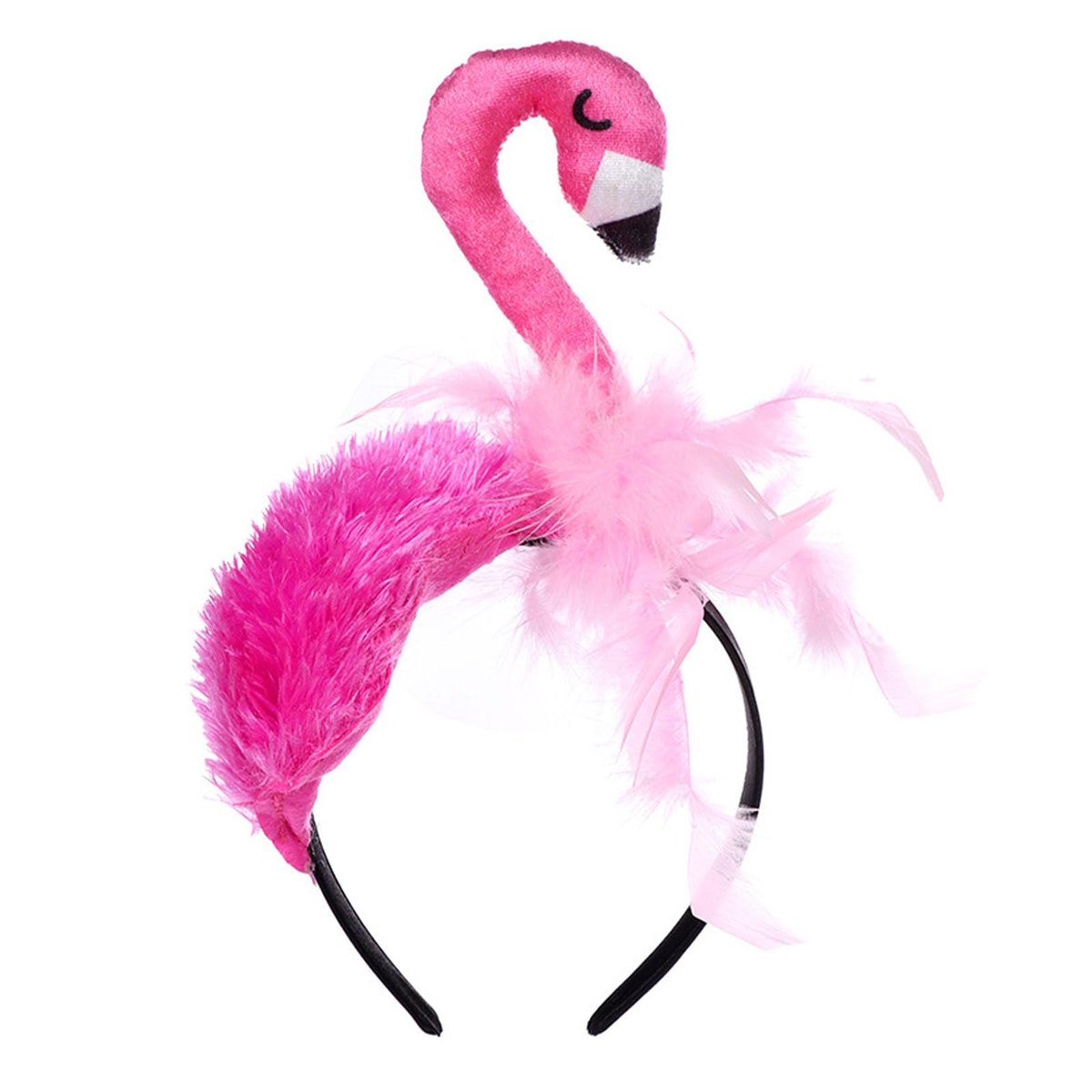MAOTTIE Flamingo Headband for Women - Pink Valentine's Day Hair Accessory, Adjustable Plastic Cute Headwear - görsel 1
