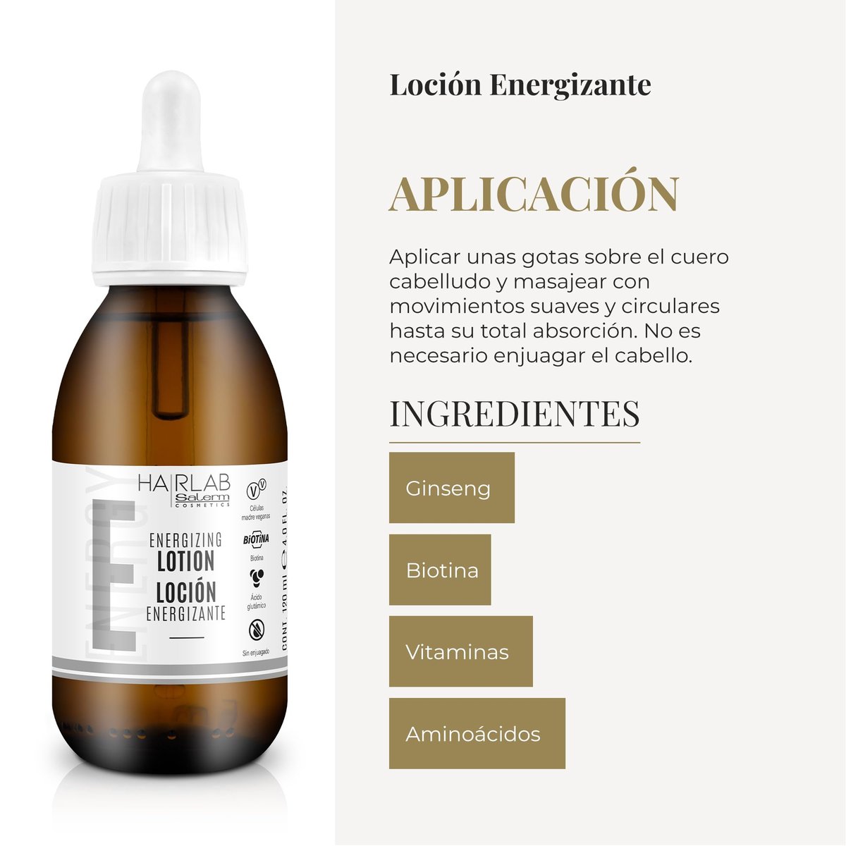 Salerm Hairlab Energizing Lotion – Clinically Tested Hair Strengthener, 4.0 oz Avelisse