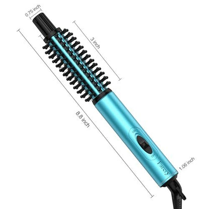 Farery Mini Thermal Brush - 3/4 Inch Curling Iron for Volumizing & Small Curls, Travel Size Hot Brush for Short & Thin Hair, Dual Voltage, 392°F, Blue Avelisse