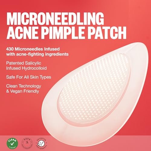 PEACE OUT Early Stage Acne Dots – Microneedling Pimple Patches with 2% Salicylic Acid for Blemishes Below Surface (8 Count) Avelisse