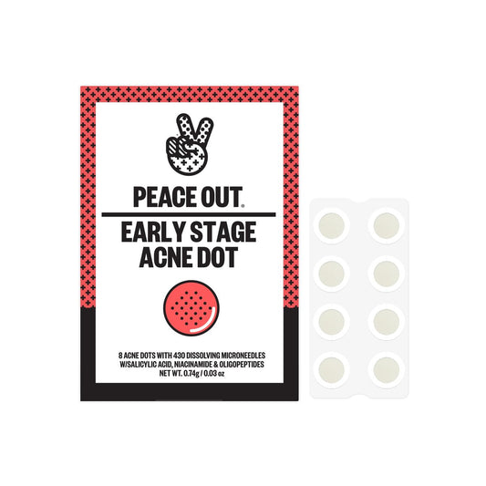 PEACE OUT Early Stage Acne Dots – Microneedling Pimple Patches with 2% Salicylic Acid for Blemishes Below Surface (8 Count) Avelisse