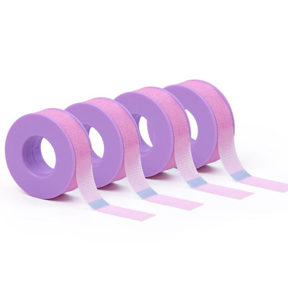 LZM Silicone Gel Lash Tape for Eyelash Extensions – 4 Rolls, 0.5in x 4yd, Purple – Pain-Free Removal for Sensitive Skin