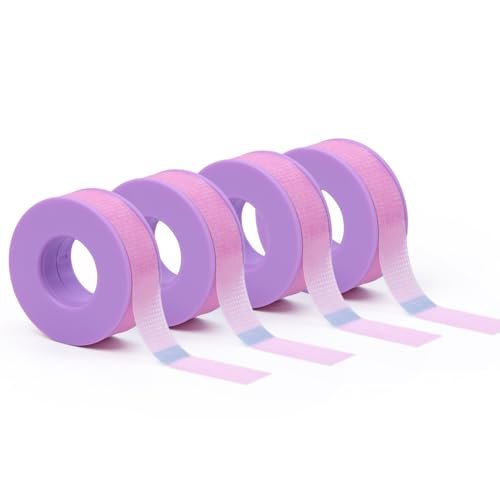 LZM Silicone Gel Lash Tape for Eyelash Extensions – 4 Rolls, 0.5in x 4yd, Purple – Pain-Free Removal for Sensitive Skin - görsel 2