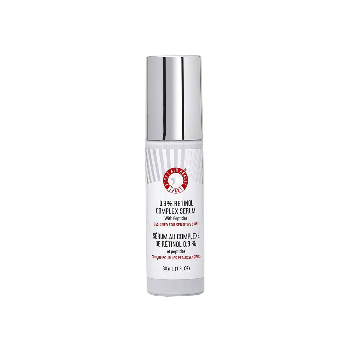 First Aid Beauty 0.3% Retinol Complex Serum with Peptides - Sensitive Skin Retinol for Lines & Wrinkles, Non-Comedogenic, 1 oz Avelisse