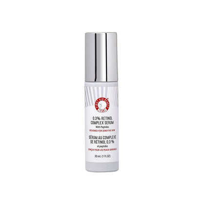 First Aid Beauty 0.3% Retinol Complex Serum with Peptides - Sensitive Skin Retinol for Lines & Wrinkles, Non-Comedogenic, 1 oz Avelisse