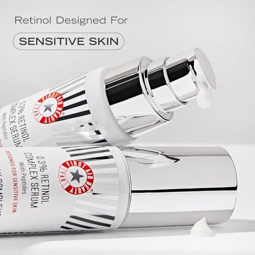 First Aid Beauty 0.3% Retinol Complex Serum with Peptides - Sensitive Skin Retinol for Lines & Wrinkles, Non-Comedogenic, 1 oz Avelisse