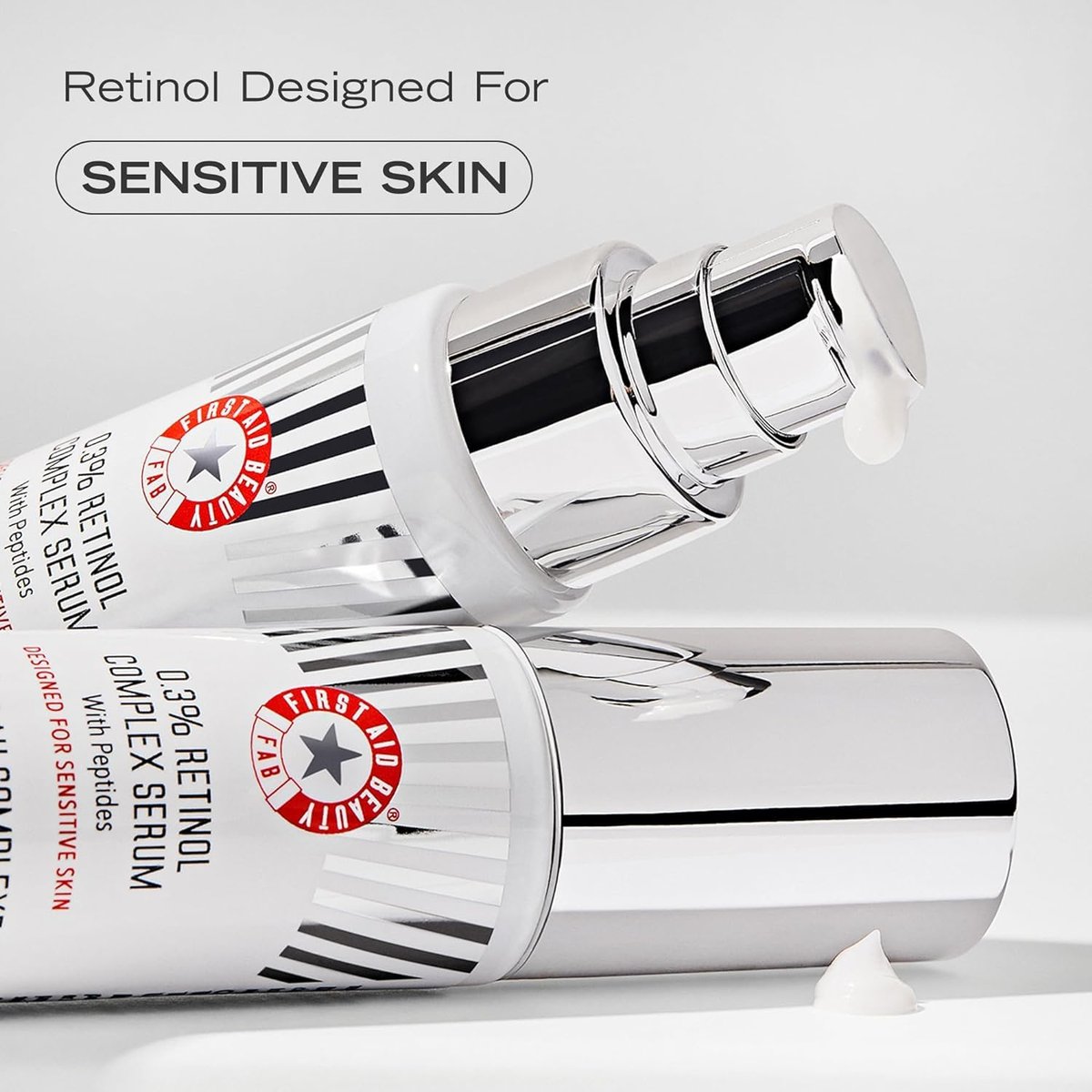 First Aid Beauty 0.3% Retinol Complex Serum with Peptides - Sensitive Skin Retinol for Lines & Wrinkles, Non-Comedogenic, 1 oz Avelisse