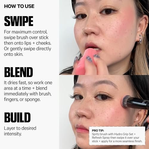 Milk Makeup Cooling Water Jelly Tint – Long-Lasting Sheer Lip + Cheek Stain in Spritz (Coral) – with Firming Vegan Collagen + Hydrating Aloe – Transfer Proof, Buildable Lip Tint & Blush – 0.17 oz - görsel 6