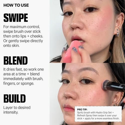 Milk Makeup Cooling Water Jelly Tint – Long-Lasting Sheer Lip + Cheek Stain in Spritz (Coral) – with Firming Vegan Collagen + Hydrating Aloe – Transfer Proof, Buildable Lip Tint & Blush – 0.17 oz