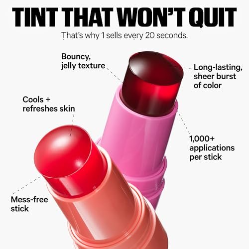 Milk Makeup Cooling Water Jelly Tint – Long-Lasting Sheer Lip + Cheek Stain in Spritz (Coral) – with Firming Vegan Collagen + Hydrating Aloe – Transfer Proof, Buildable Lip Tint & Blush – 0.17 oz - görsel 8