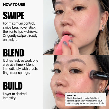 Milk Makeup Cooling Water Jelly Tint – Long-Lasting Sheer Lip + Cheek Stain in Spritz (Coral) – with Firming Vegan Collagen + Hydrating Aloe – Transfer Proof, Buildable Lip Tint & Blush – 0.17 oz