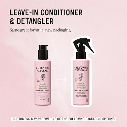 California Naturals Leave In Conditioner, Coconut Milk Hair Care Detangler, Natural, Vegan, Paraben & Sulfate Free, Smoothing, Primer & Styler for Frizzy, Dry Hair and All Hair Types, 6 fl oz
