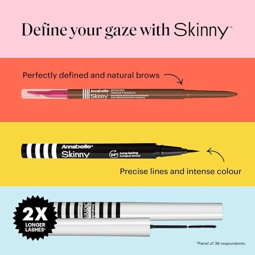 Annabelle Skinny Mascara, Black – Award-Winning Ultra-Precise Mascara for Length & Definition, Hypoallergenic, 0.13 fl oz (New Eco-Friendly Packaging) - görsel 16