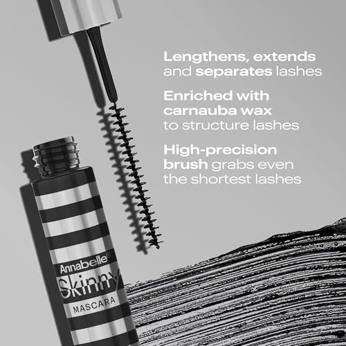 Annabelle Skinny Mascara, Black – Award-Winning Ultra-Precise Mascara for Length & Definition, Hypoallergenic, 0.13 fl oz (New Eco-Friendly Packaging) - görsel 10