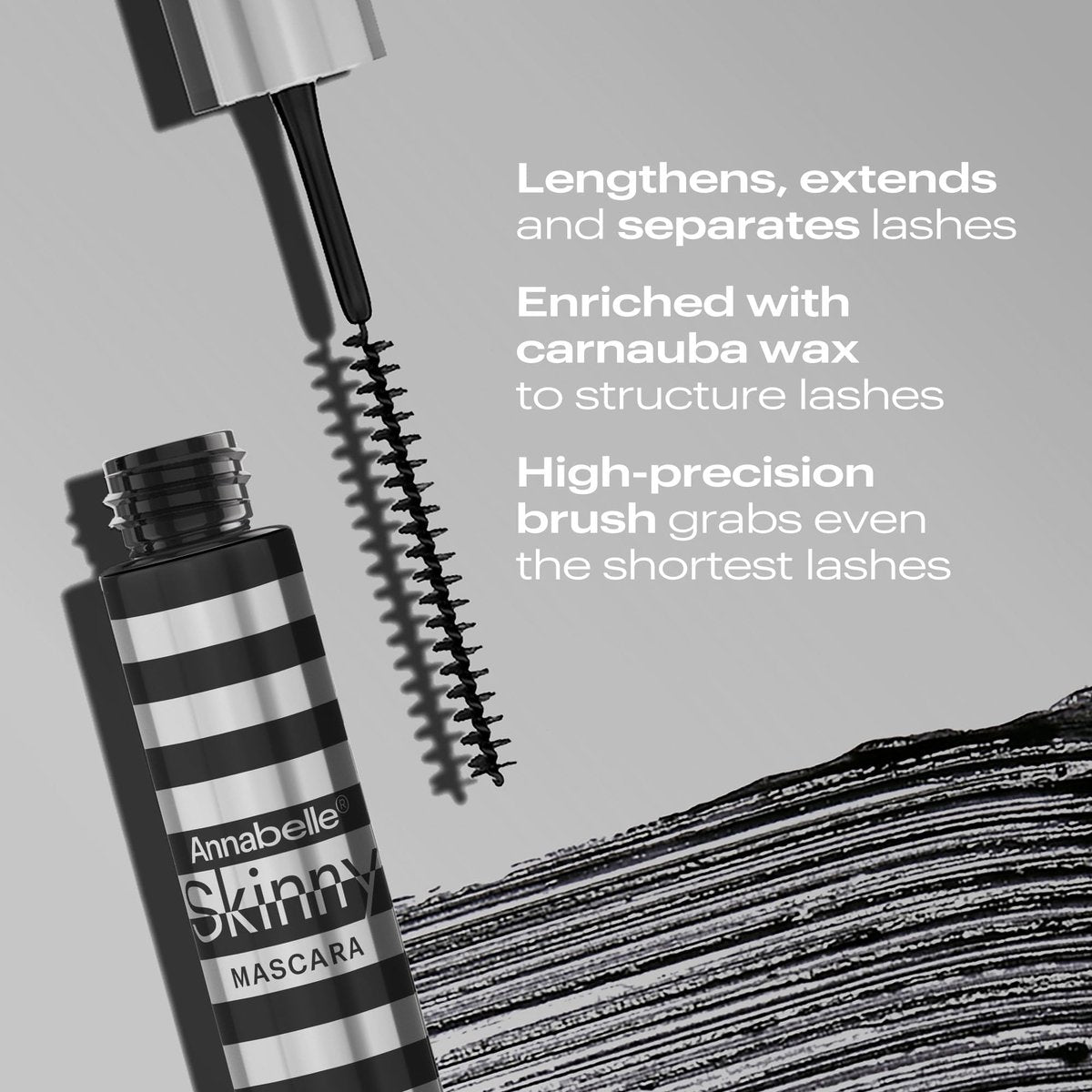 Annabelle Skinny Mascara, Black – Award-Winning Ultra-Precise Mascara for Length & Definition, Hypoallergenic, 0.13 fl oz (New Eco-Friendly Packaging) - görsel 9
