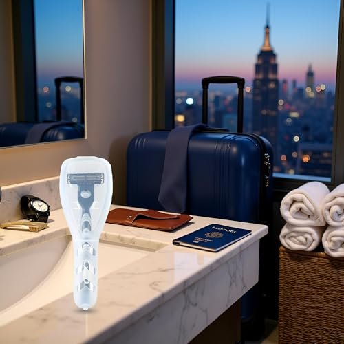 Clear Portable Travel Razor Protector Case - 2 Pack Plastic Shaver Holder for Men, Compact Storage Organizer for Electric and Manual Razors - görsel 5