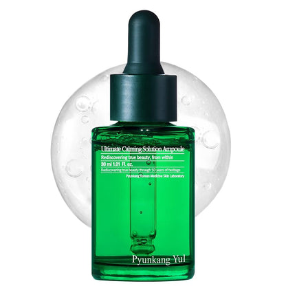 Pyunkang Yul PKY Ultimate Calming Solution Ampoule for Sensitive Skin - Intensely Calms & Soothes Redness with Cica & Tea Tree, Korean Skincare Serum (1.01 Fl Oz, 30ml)