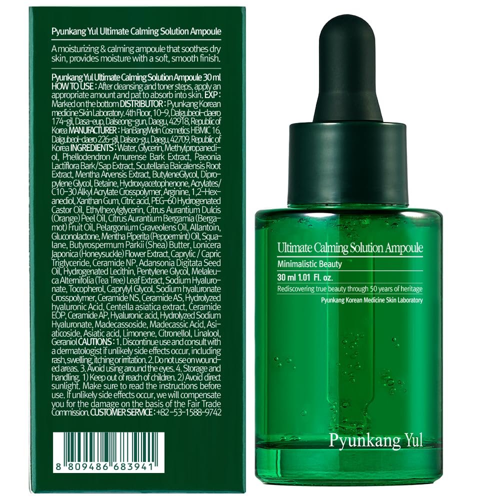 Pyunkang Yul PKY Ultimate Calming Solution Ampoule for Sensitive Skin - Intensely Calms & Soothes Redness with Cica & Tea Tree, Korean Skincare Serum (1.01 Fl Oz, 30ml) - görsel 3