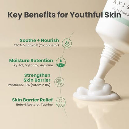 AXIS-Y Panthenol 10 Skin Smoothing Shield Cream - Daily Facial Moisturizer Barrier Cream for Long Lasting Hydration & Soothing - Vegan Korean Skin Care Face Lotion (1.69 fl. oz.) Avelisse