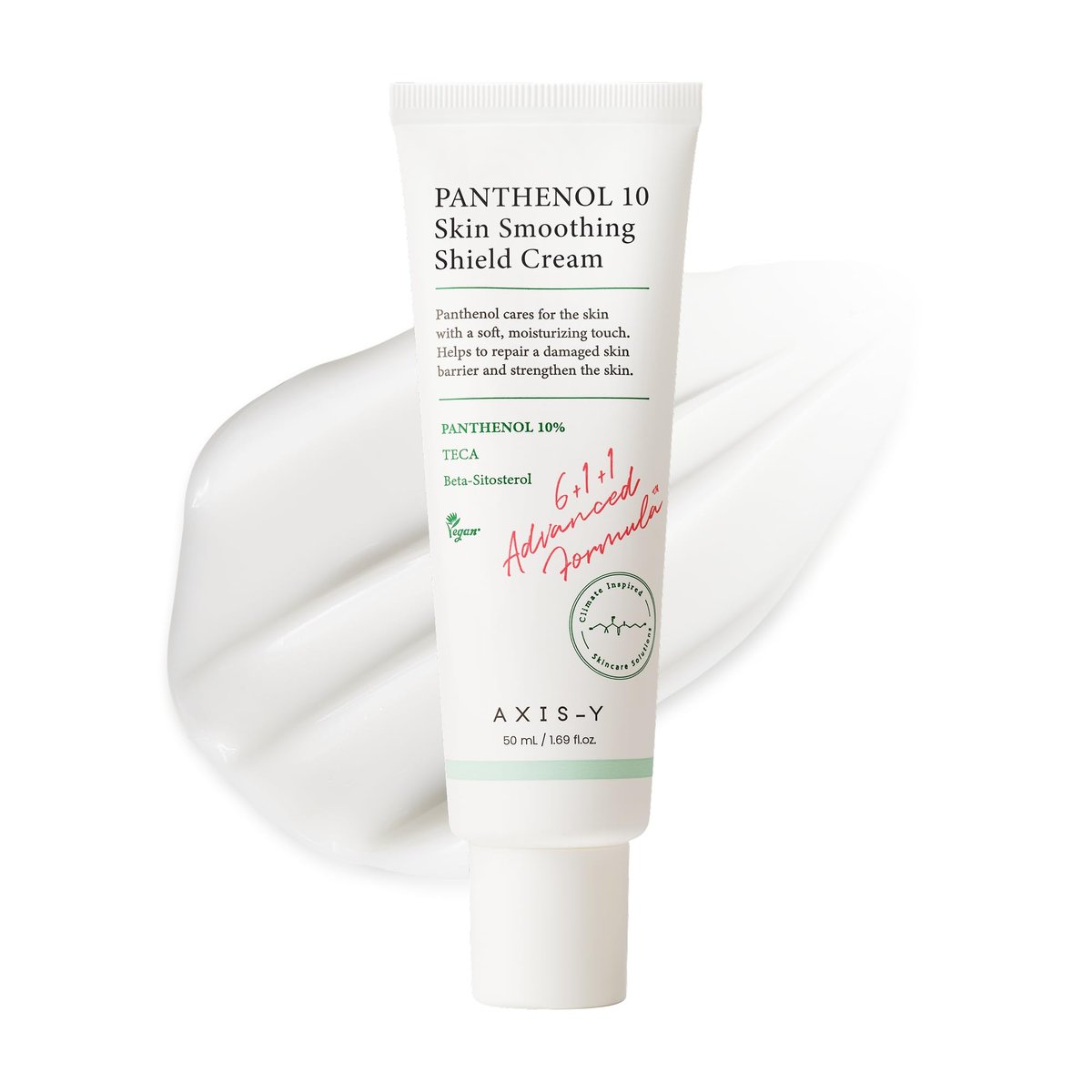 AXIS-Y Panthenol 10 Skin Smoothing Shield Cream - Daily Facial Moisturizer Barrier Cream for Long Lasting Hydration & Soothing - Vegan Korean Skin Care Face Lotion (1.69 fl. oz.) Avelisse