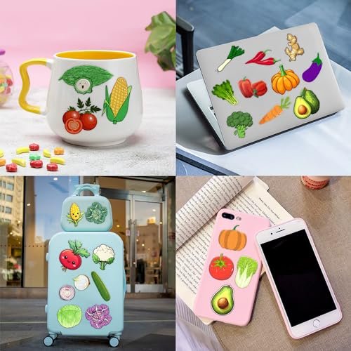 96 Pcs Funny Vegetable Pre-cut Temporary Tattoos Sticker Set - Avocado, Corn, Pumpkin - Birthday Party Decorations, Supplies, Favors, Celebration Gifts for Boys, Girls, Baby Shower, School Reward - Cute Themed Tattoos - görsel 14