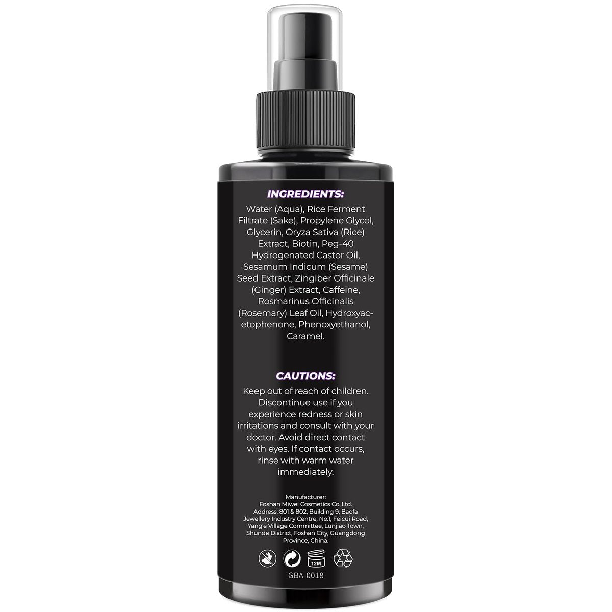 GIFBEA Organic Black Rice Water Hair Growth Serum Spray, 5 Fl Oz, Rosemary Scent, For All Hair Types, With Biotin, Castor Oil, Caffeine, Hair Loss Treatment - görsel 15