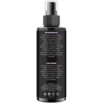 GIFBEA Organic Black Rice Water Hair Growth Serum Spray, 5 Fl Oz, Rosemary Scent, For All Hair Types, With Biotin, Castor Oil, Caffeine, Hair Loss Treatment