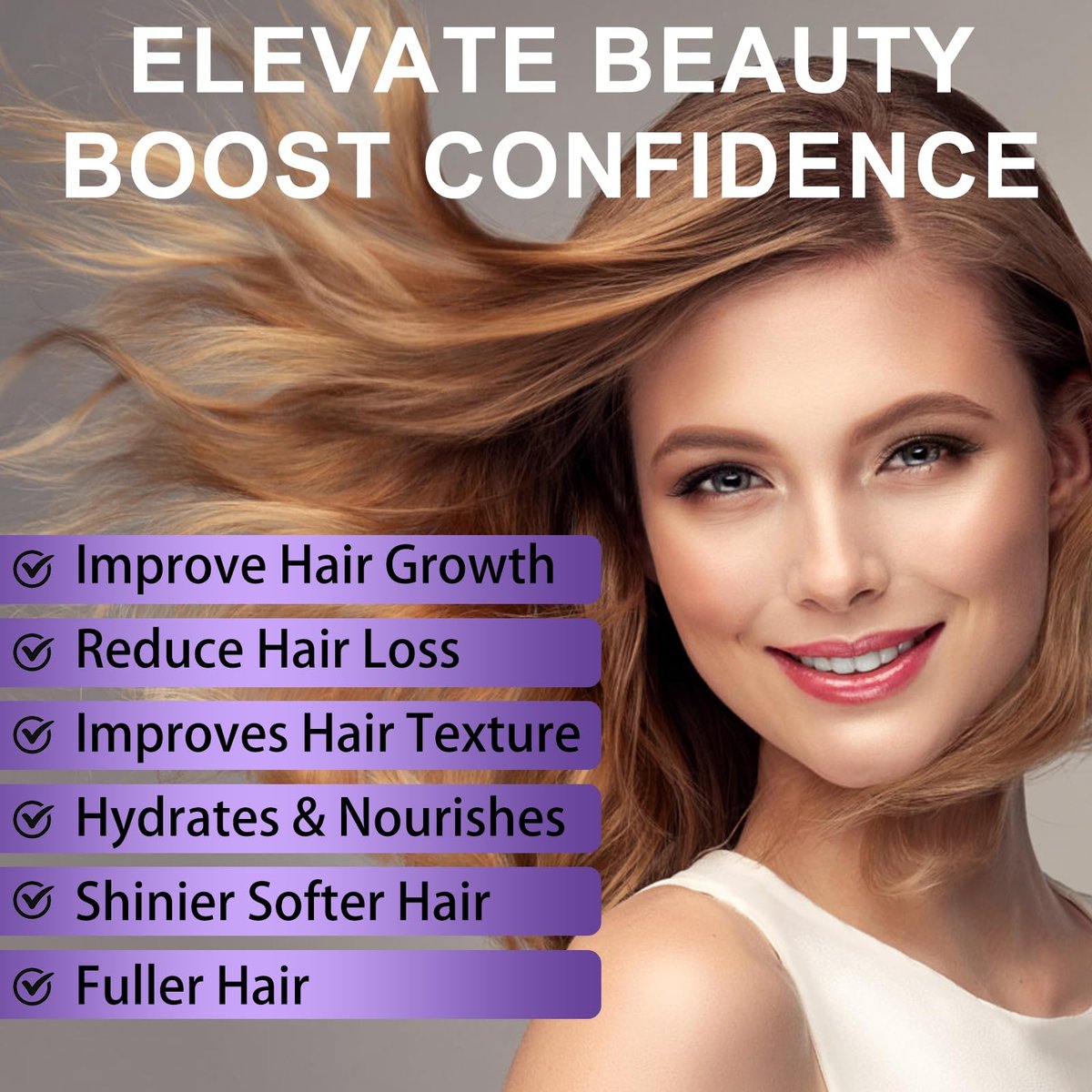 GIFBEA Organic Black Rice Water Hair Growth Serum Spray, 5 Fl Oz, Rosemary Scent, For All Hair Types, With Biotin, Castor Oil, Caffeine, Hair Loss Treatment - görsel 13