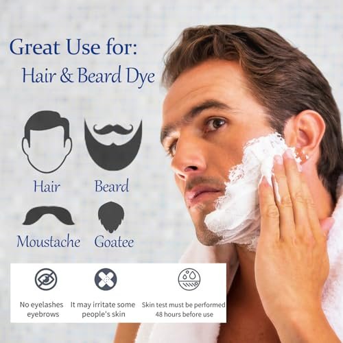 Onilyua Men's 3-in-1 Black Beard Dye Shampoo - Long Lasting Gray Reducing Formula for Beard & Mustache, 200 ml (6.76 oz) Avelisse