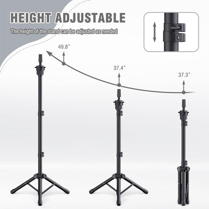 Relx Reinforced Wig Stand with Mannequin Head – Adjustable Wig Head Stand for Cosmetology, Black Avelisse
