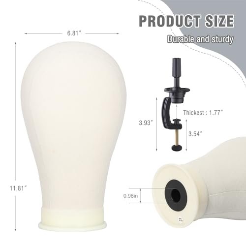 Relx Reinforced Wig Stand with Mannequin Head – Adjustable Wig Head Stand for Cosmetology, Black Avelisse