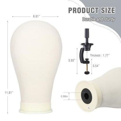 Relx Reinforced Wig Stand with Mannequin Head – Adjustable Wig Head Stand for Cosmetology, Black Avelisse