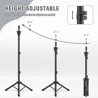 Relx Reinforced Wig Stand with Mannequin Head – Adjustable Wig Head Stand for Cosmetology, Black Avelisse