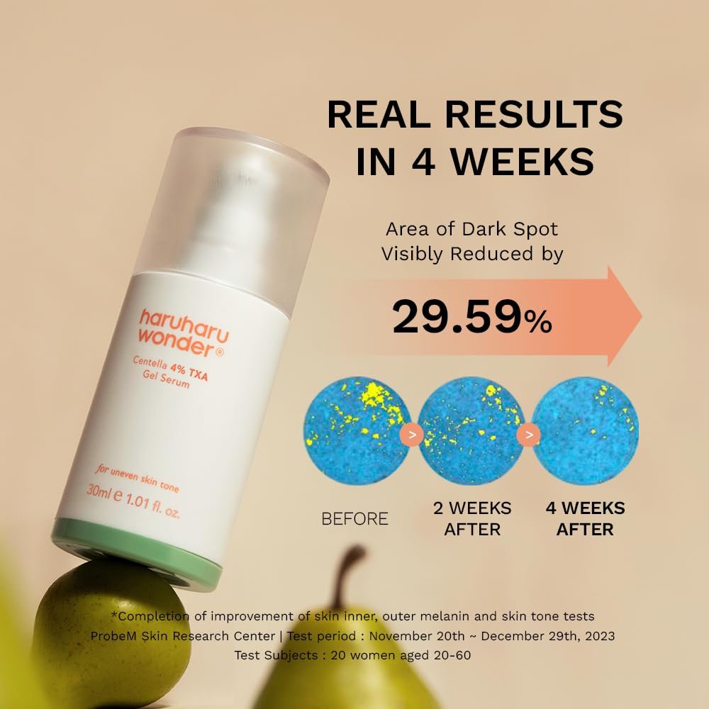 Haruharu Wonder 4% TXA Gel Serum – Niacinamide, Tranexamic Acid, Vitamin C & Centella – Korean Skincare for Hyperpigmentation & Brightening, 1.01 fl oz - görsel 5