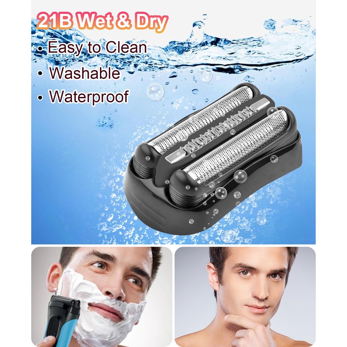 2 Pack Series 3 21B Replacement Head Compatible with Braun S3 21b 3010s, 3040s, 5409, etc. Avelisse