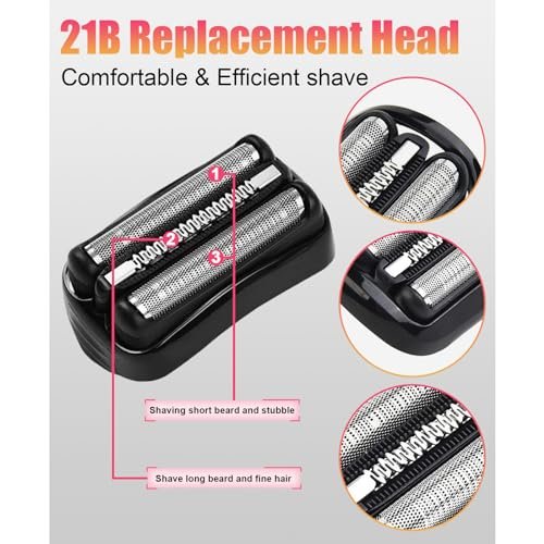 2 Pack Series 3 21B Replacement Head Compatible with Braun S3 21b 3010s, 3040s, 5409, etc. Avelisse